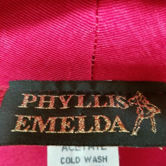 Phyllis Emelda Womens Top Blouse Surplice Neckline Wrap Long Sleeve Small Red - Picture 3 of 6